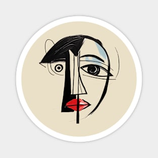 Picasso Style Artsy Face Magnet